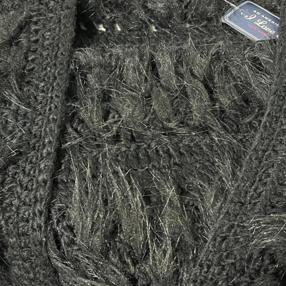 Black I Love H81 Faux Fur Sweater Vest Sz.L/G - Picture 4 of 9